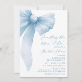 Invitation Quelque chose de bleu avant de faire Blue Bow Fête (Devant)
