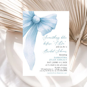 Invitation Quelque chose de bleu avant de faire Blue Bow Fête