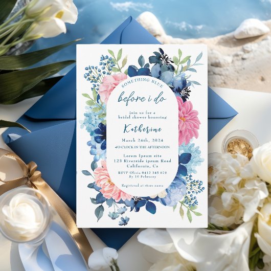 Invitation Quelque chose de bleu avant de faire douche nuptia