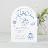 Invitation Quelque chose de bleu avant de faire Fête des mari (Debout devant)