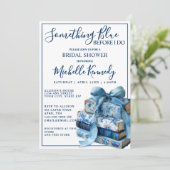 Invitation Quelque chose de bleu avant de faire Fête des mari (Debout devant)