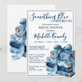 Invitation Quelque chose de bleu avant de faire Fête des mari (Devant / Derrière)