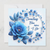 Invitation Quelque chose de bleu avant de faire Fête des mari (Devant)