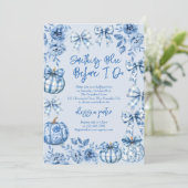 Invitation Quelque chose de bleu avant de faire Fête des mari (Debout devant)