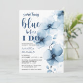 Invitation Quelque chose de bleu avant de faire Fête des mari (Debout devant)