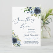 Invitation Quelque chose de bleu avant de faire Fête des mari (Debout devant)