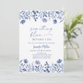 Invitation Quelque chose de bleu avant de faire Fête des mari (Debout devant)