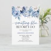Invitation Quelque chose de bleu avant de faire Fête des mari (Debout devant)