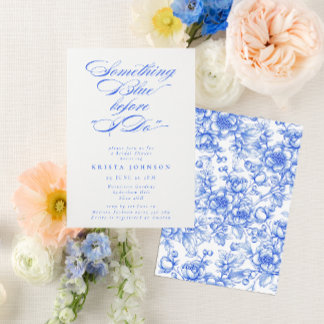 Invitation Quelque chose de bleu avant de faire Fête des mari