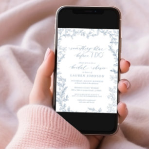 Invitation Quelque chose de bleu avant de faire Fête des mari