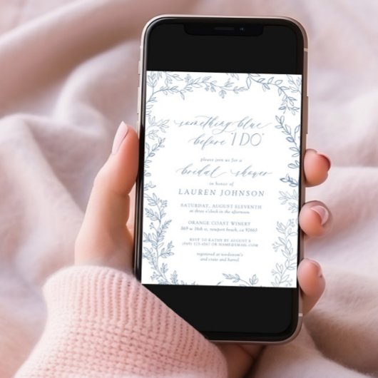 Invitation Quelque chose de bleu avant de faire Fête des mari