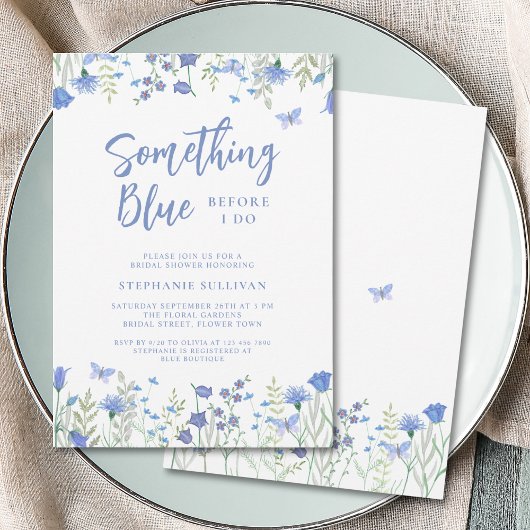 Invitation Quelque chose de bleu avant de faire Fête des mari