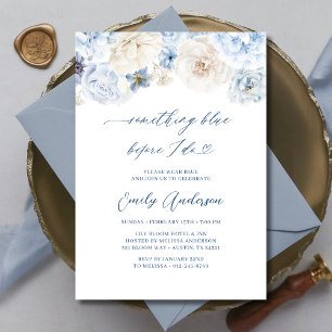 Invitation Quelque chose de bleu avant de faire Fête des mari