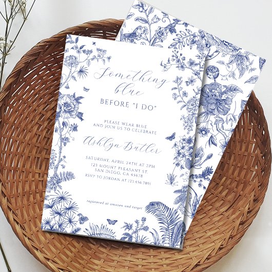 Invitation Quelque chose de bleu avant de faire Fête des mari