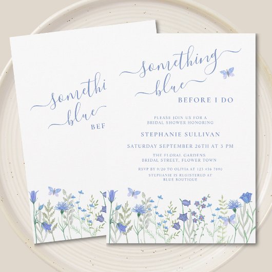 Invitation Quelque chose de bleu avant de faire Fête des mari