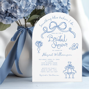 Invitation Quelque chose de bleu avant de faire Fête des mari