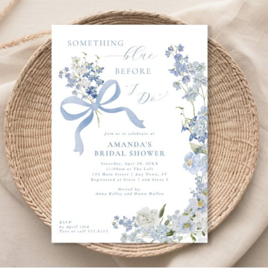 Invitation Quelque chose de bleu avant de faire Fête des mari