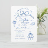 Invitation Quelque chose de bleu avant de faire Fête des mari (Debout devant)