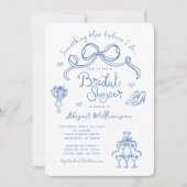 Invitation Quelque chose de bleu avant de faire Fête des mari (Devant)