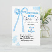 Invitation Quelque chose de bleu avant de faire Fête des mari (Debout devant)