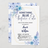 Invitation Quelque chose de bleu avant de faire Fête des mari (Devant / Derrière)