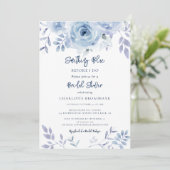 Invitation Quelque chose de bleu avant de faire Fête des mari (Debout devant)