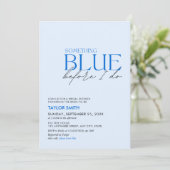 Invitation Quelque chose de bleu avant de faire Fête des mari (Debout devant)