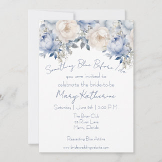 Invitation Quelque chose de bleu avant de faire Floral
