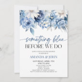 Invitation Quelque Chose De Bleu Avant De Faire Floral Couple (Devant)