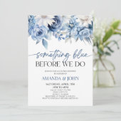 Invitation Quelque Chose De Bleu Avant De Faire Floral Couple (Debout devant)