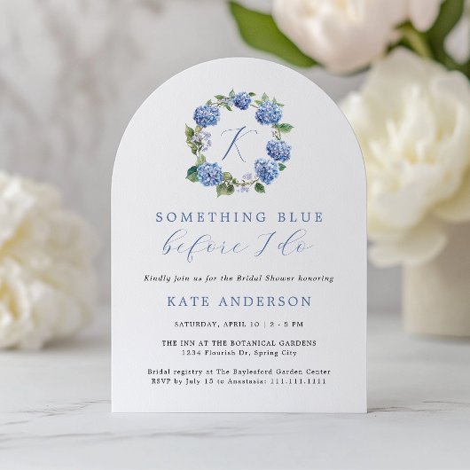 Invitation Quelque chose de bleu avant de faire Hydrangea Fêt