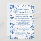 Invitation Quelque chose de bleu avant de faire la fête de do (Devant)