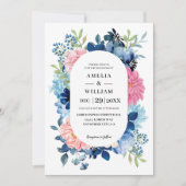 Invitation Quelque chose de bleu avant de faire Mariage flora (Devant)