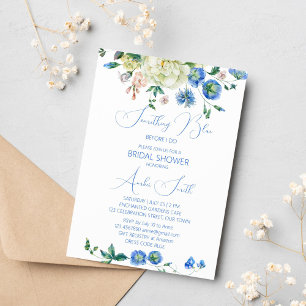 Invitation Quelque chose de bleu avant de faire nuptiale douc