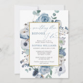 Invitation Quelque chose de bleu avant de faire Rose bleu Fêt (Devant)