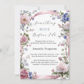 Invitation Quelque chose de bleu avant de faire une Baby Show (Devant)