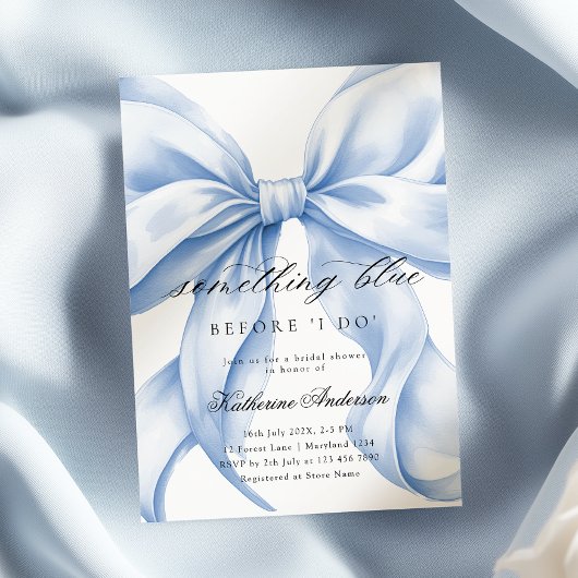 Invitation Quelque Chose de Bleu Avant de Faire une Fête de F