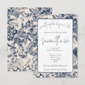 Invitation Quelque chose de bleu avant "I Do" Toile Fête des (Devant / Derrière)