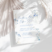 Invitation Quelque chose de bleu avant la douche de mariée fl