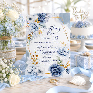 Invitation Quelque chose de bleu avant la fête de douche de m