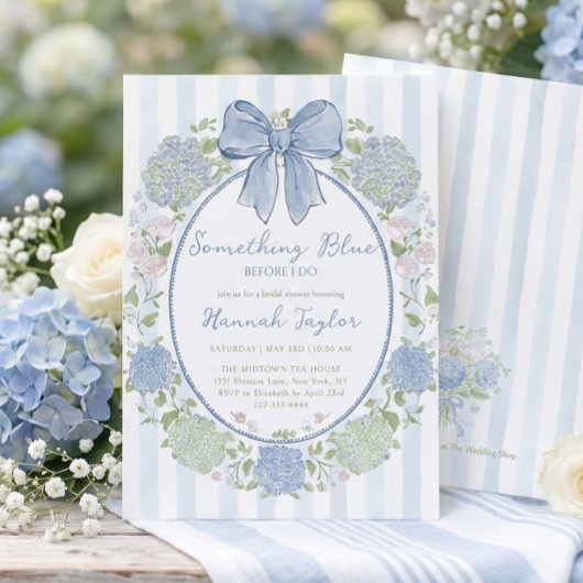 Invitation Quelque Chose de Bleu Avant Ma Douche de Mariée