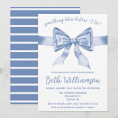 Invitation Quelque chose de bleu avant moi ! Fête des mariées (Devant / Derrière)