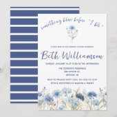 Invitation Quelque chose de bleu avant moi ! Fête des mariées (Devant / Derrière)