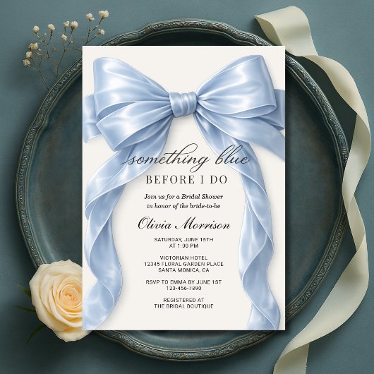 Invitation Quelque Chose de Bleu Avant Que Je Fasse Baby Show