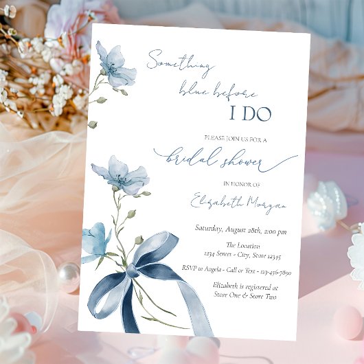Invitation Quelque chose de bleu avant que je fasse des fleur