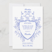 Invitation Quelque Chose De Bleu Avant Que Je Fasse Floral Cr (Devant)