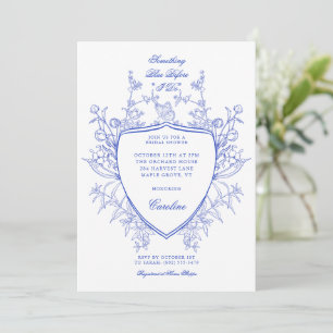 Invitation Quelque Chose De Bleu Avant Que Je Fasse Floral Cr