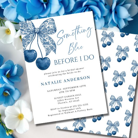 Invitation Quelque chose de bleu avant que je fasse la fête d