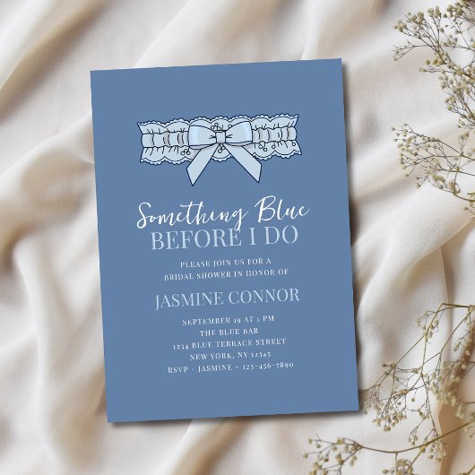 Invitation Quelque chose de bleu avant que je ne fasse Fête d