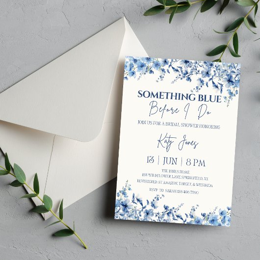 Invitation Quelque chose de bleu avant que je ne fasse la Bab